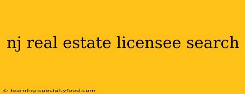 nj real estate licensee search