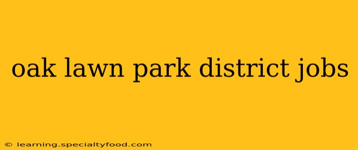 oak lawn park district jobs