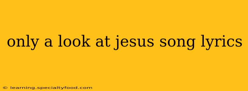 only a look at jesus song lyrics