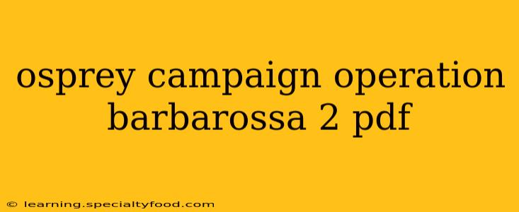 osprey campaign operation barbarossa 2 pdf