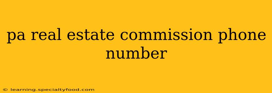 pa real estate commission phone number