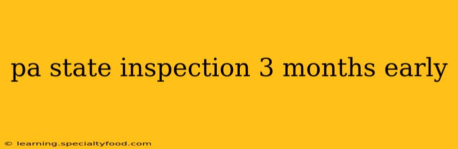 pa state inspection 3 months early