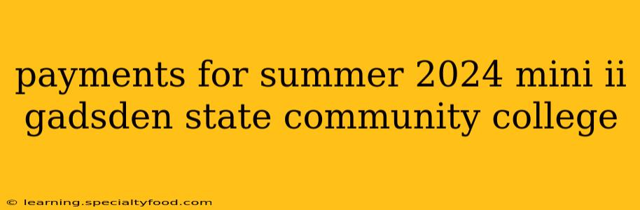 payments for summer 2024 mini ii gadsden state community college