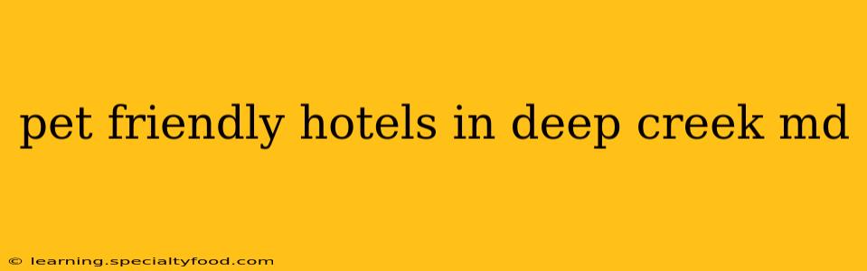 pet friendly hotels in deep creek md
