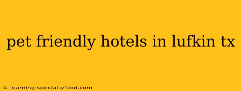 pet friendly hotels in lufkin tx