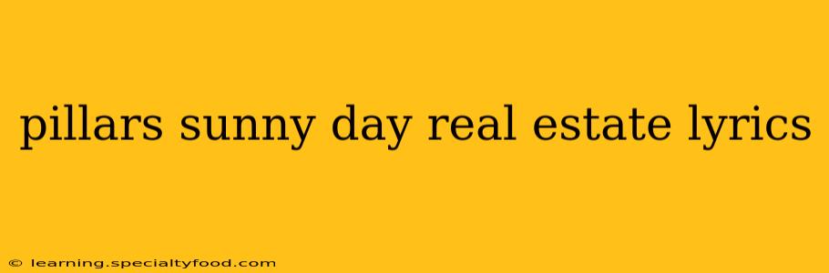 pillars sunny day real estate lyrics