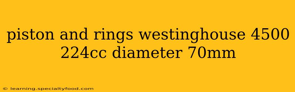 piston and rings westinghouse 4500 224cc diameter 70mm