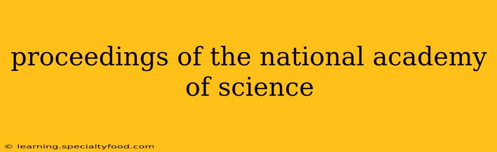proceedings of the national academy of science
