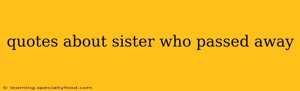 quotes about sister who passed away
