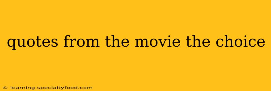 quotes from the movie the choice