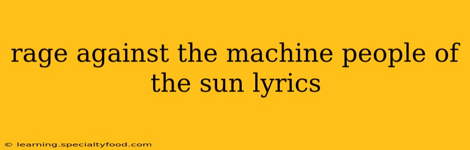 rage against the machine people of the sun lyrics