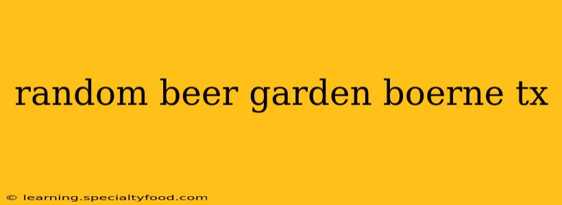 random beer garden boerne tx