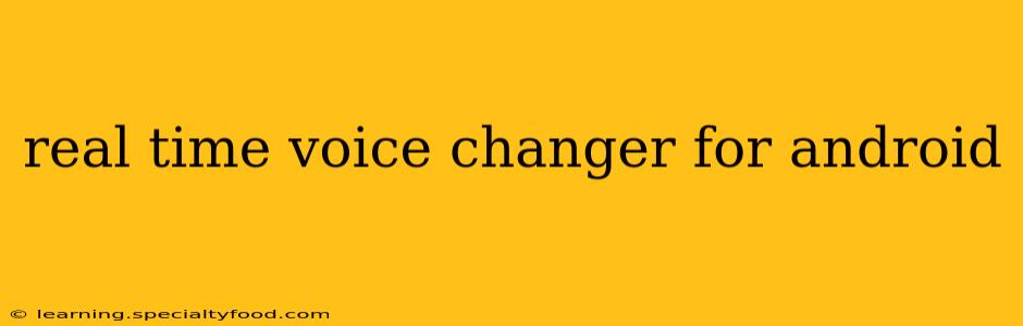 real time voice changer for android