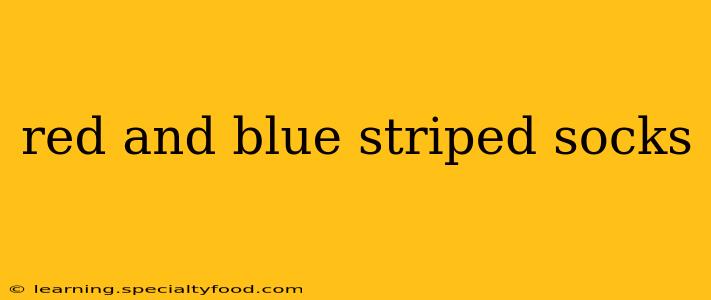 red and blue striped socks