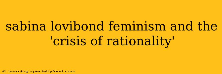 sabina lovibond feminism and the 'crisis of rationality'