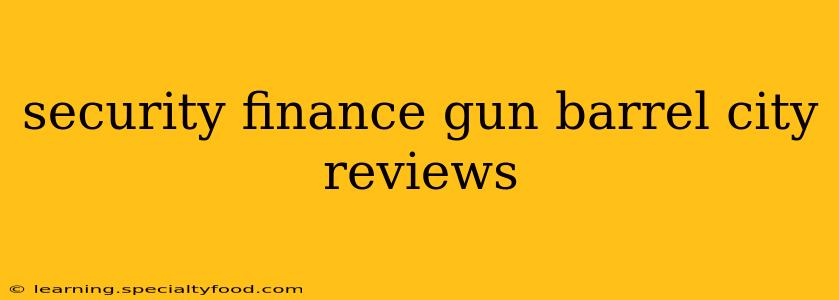 security finance gun barrel city reviews