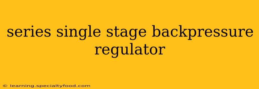 series single stage backpressure regulator
