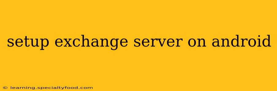 setup exchange server on android