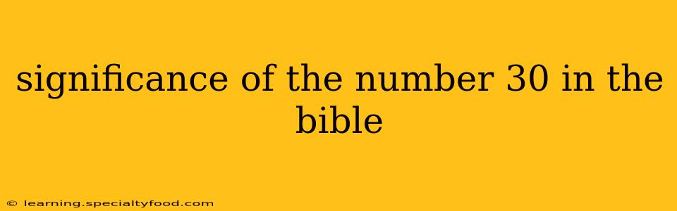 significance of the number 30 in the bible