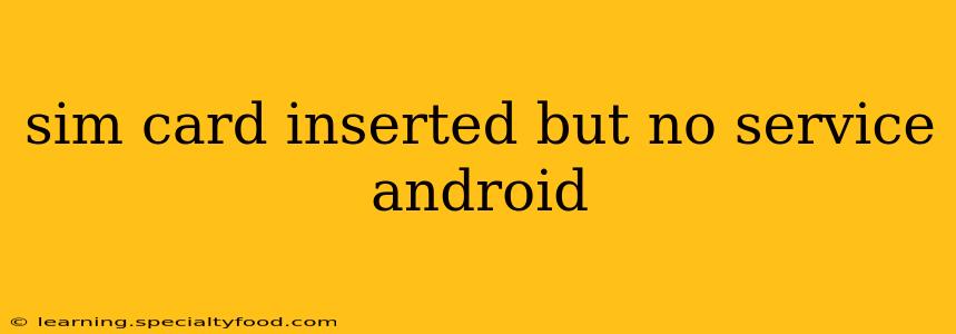 sim card inserted but no service android