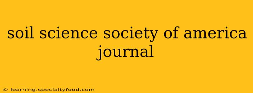 soil science society of america journal