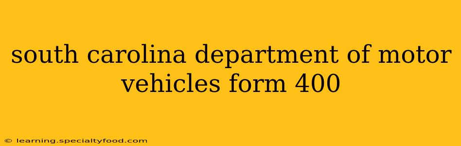 south carolina department of motor vehicles form 400