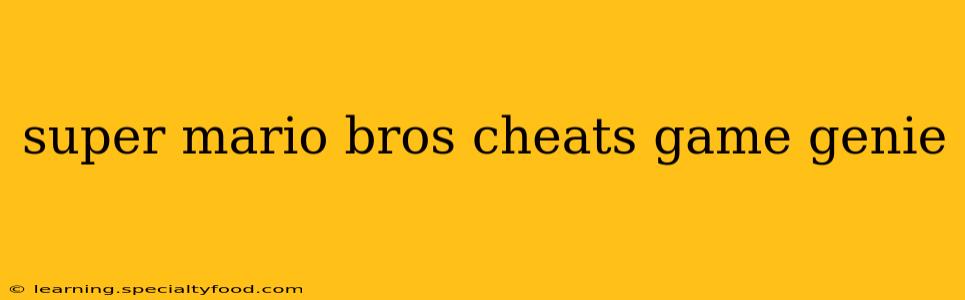 super mario bros cheats game genie