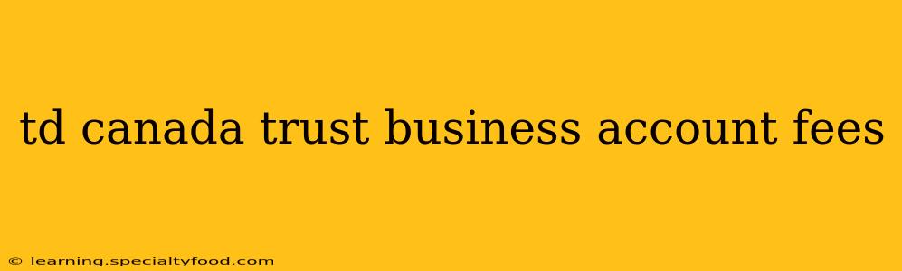 td canada trust business account fees