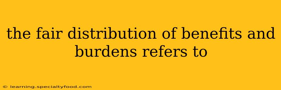 the fair distribution of benefits and burdens refers to
