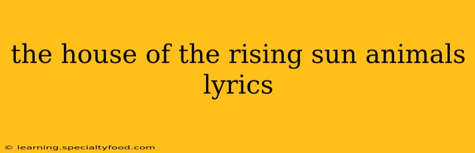 the house of the rising sun animals lyrics