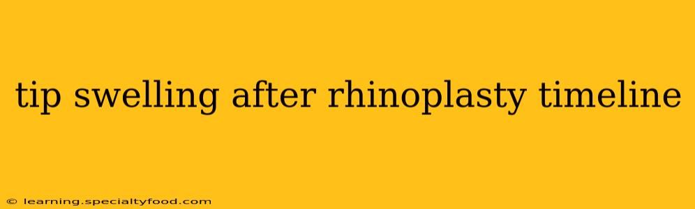 tip swelling after rhinoplasty timeline