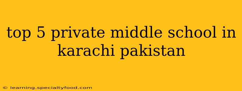 top 5 private middle school in karachi pakistan