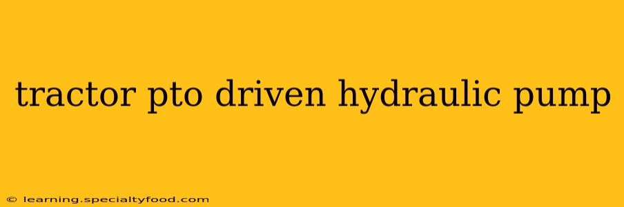 tractor pto driven hydraulic pump
