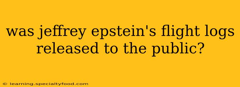 was jeffrey epstein's flight logs released to the public?