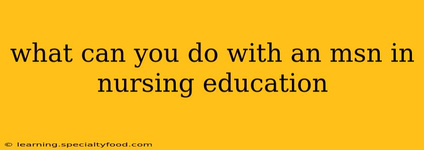 what can you do with an msn in nursing education