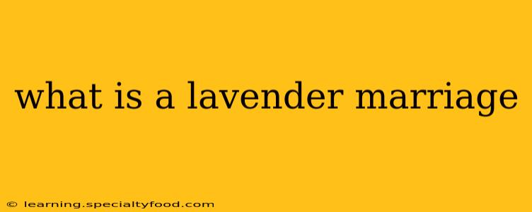 what is a lavender marriage