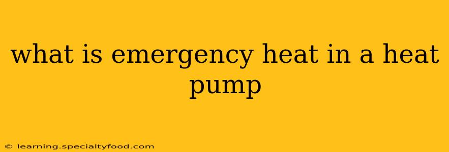 what is emergency heat in a heat pump