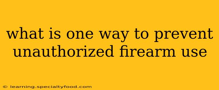 what is one way to prevent unauthorized firearm use
