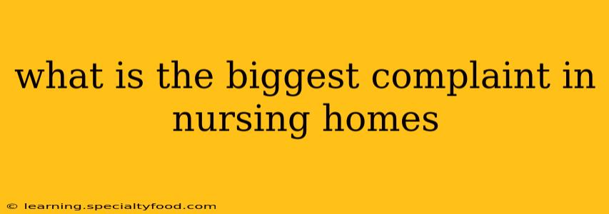 what is the biggest complaint in nursing homes