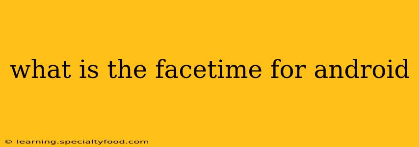 what is the facetime for android