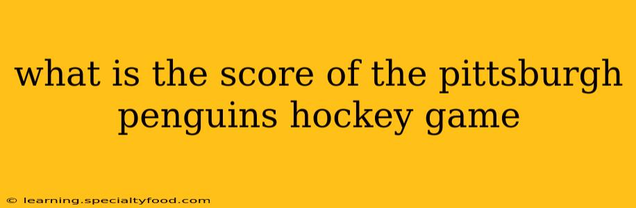 what is the score of the pittsburgh penguins hockey game