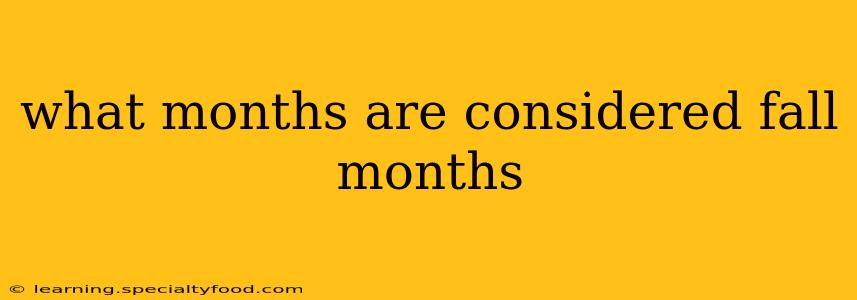 what months are considered fall months