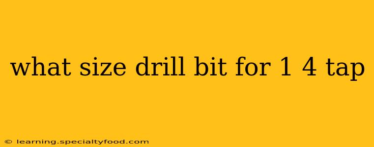 what size drill bit for 1 4 tap