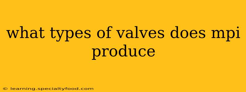 what types of valves does mpi produce