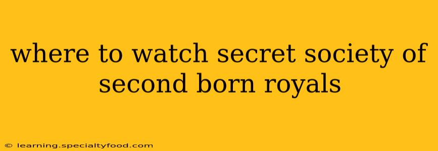 where to watch secret society of second born royals