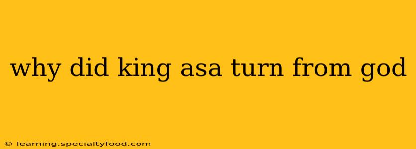 why did king asa turn from god