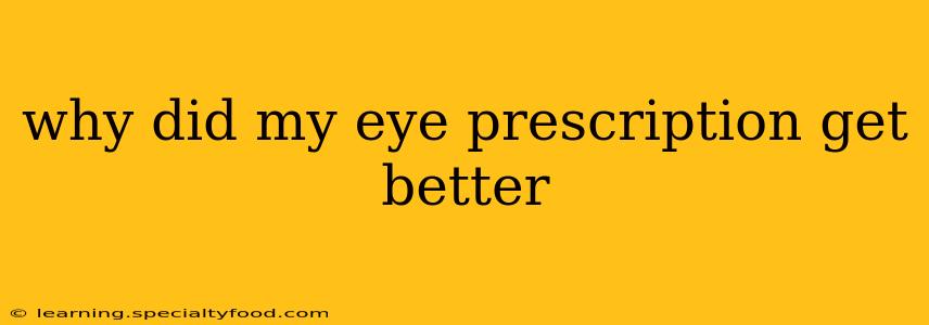 why did my eye prescription get better
