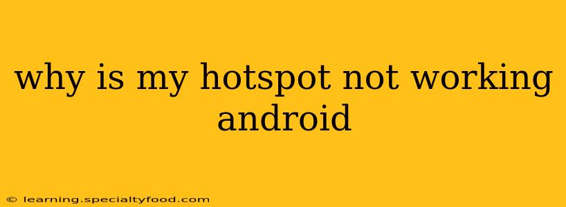 why is my hotspot not working android