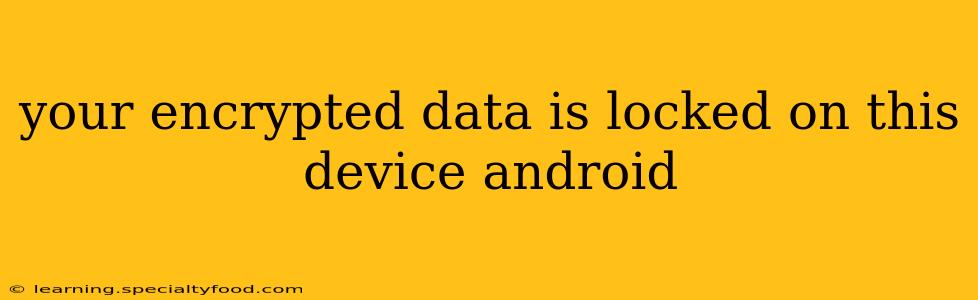 your encrypted data is locked on this device android