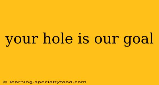 your hole is our goal